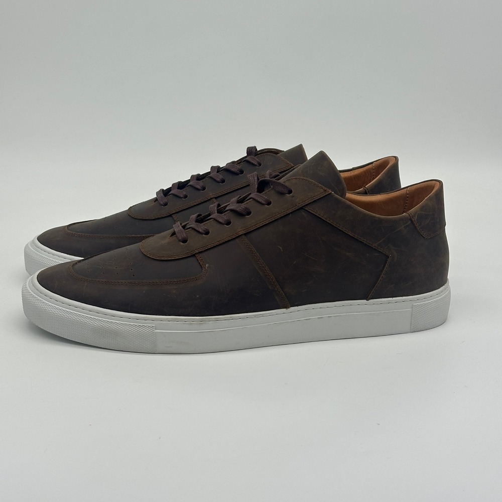 Beckett Simonon Leather Suede Sneaker Mens 13 Brown Low Top Lace Up Shoes NEW